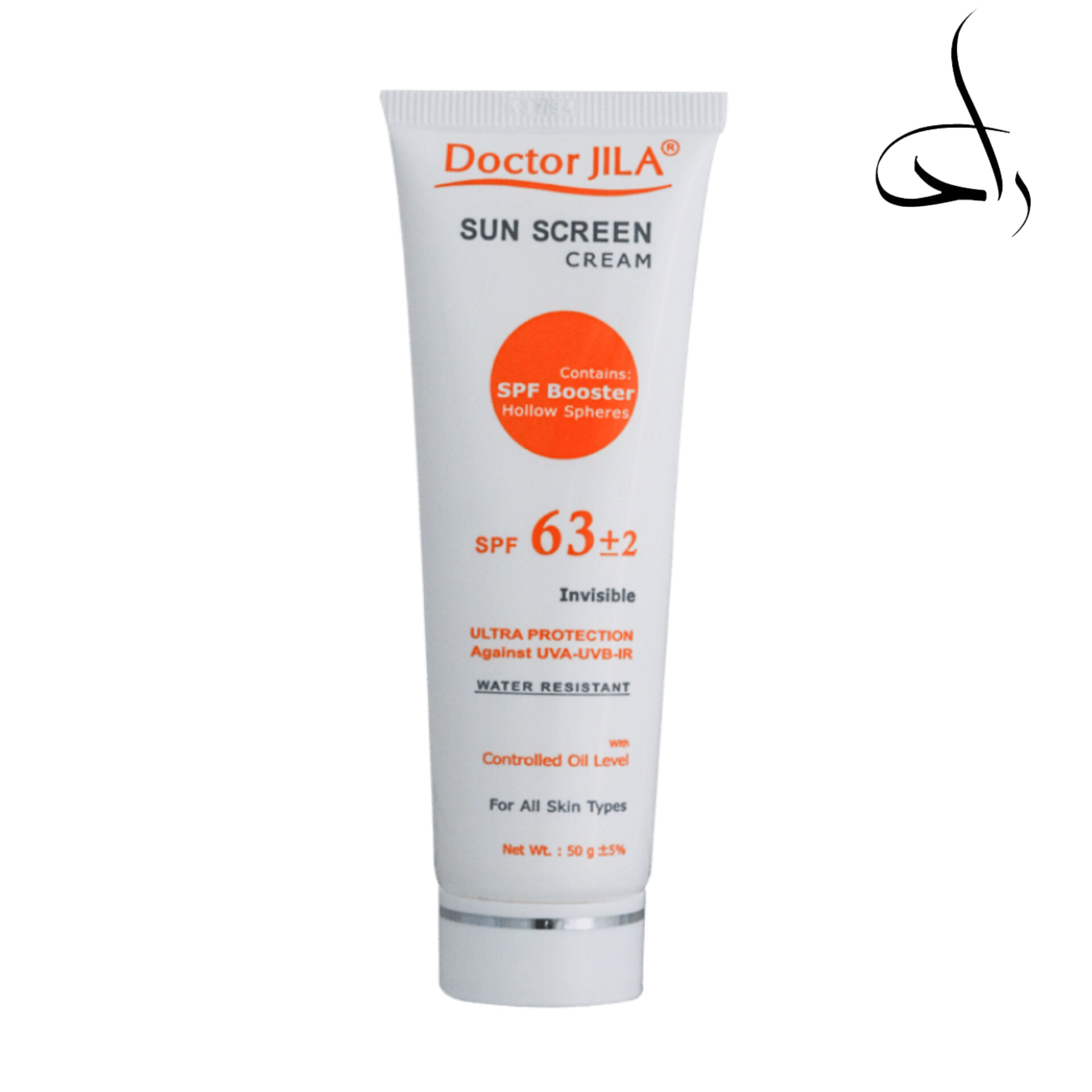 کرم ضدآفتاب بی رنگ دکتر ژیلا SPF63 انواع پوست 
